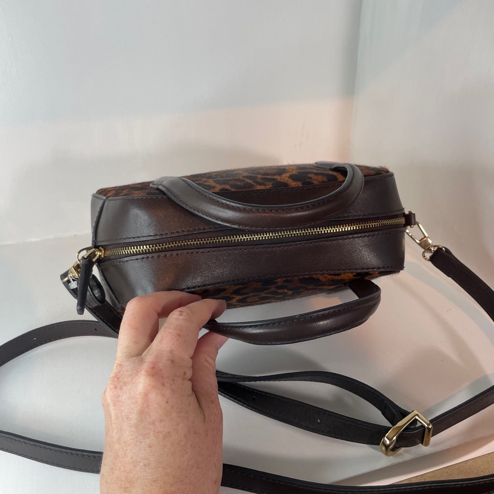 Madewell Leopard Print Calf-Hair Top-Handle Crossbody Bag - Brown/Black - Picture 3 of 9